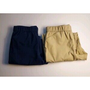 Lands End Womens Slim Leg Stretch Pull On Pants Size 4 Lot Of 2 Navy Blue Khaki